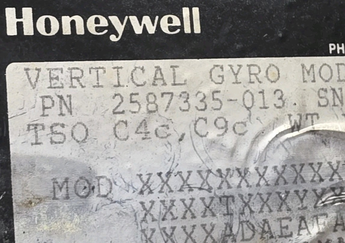 HONEYWELL /SPERRY Vertical Gyro MODEL: 313 – P/N: 2587335-13