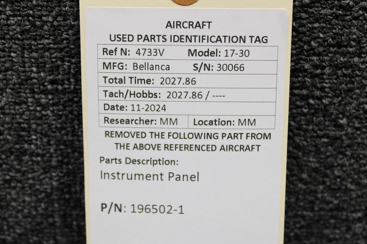 196502-1 Bellanca 17-30 Instrument Panel