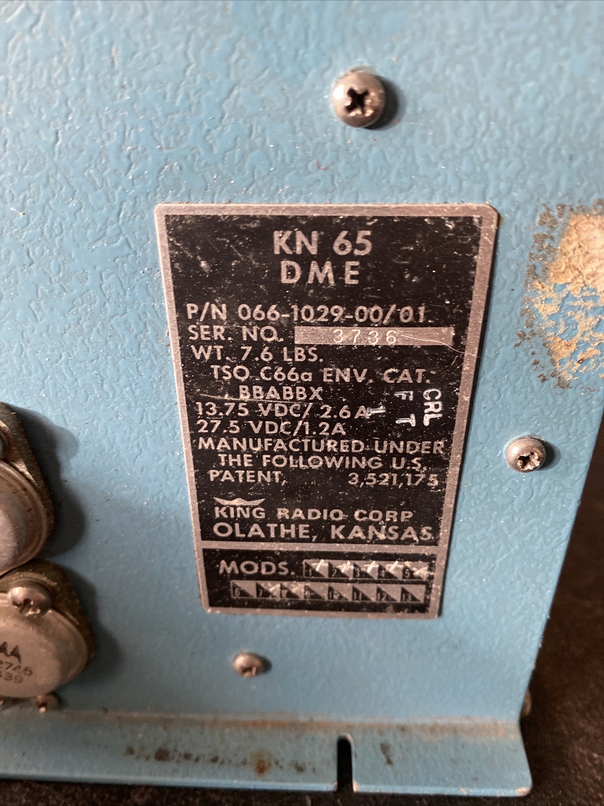 King Radio Corp KN65 DME 066-1029-00/01