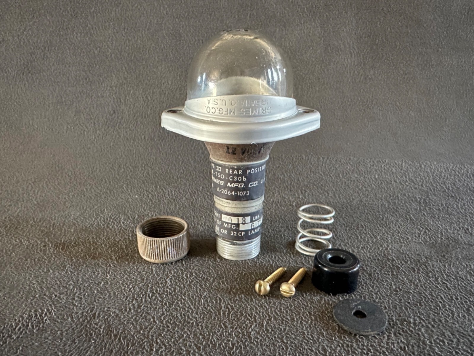 Grimes Piper Aircraft Tail Light P/N A2064-1073 (Alt 472-736)