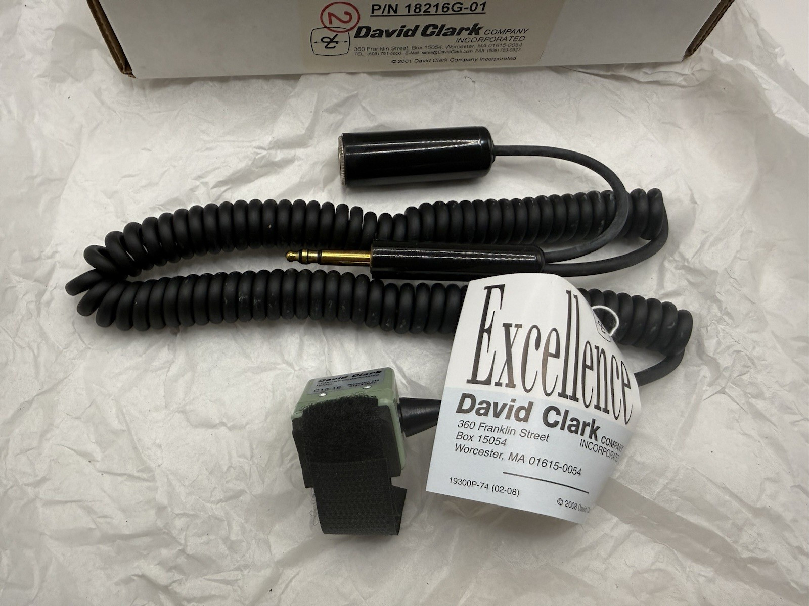 DAVID CLARK C10-15 PTT (Push To Talk) SWITCH p/n 18216G-01 NEW