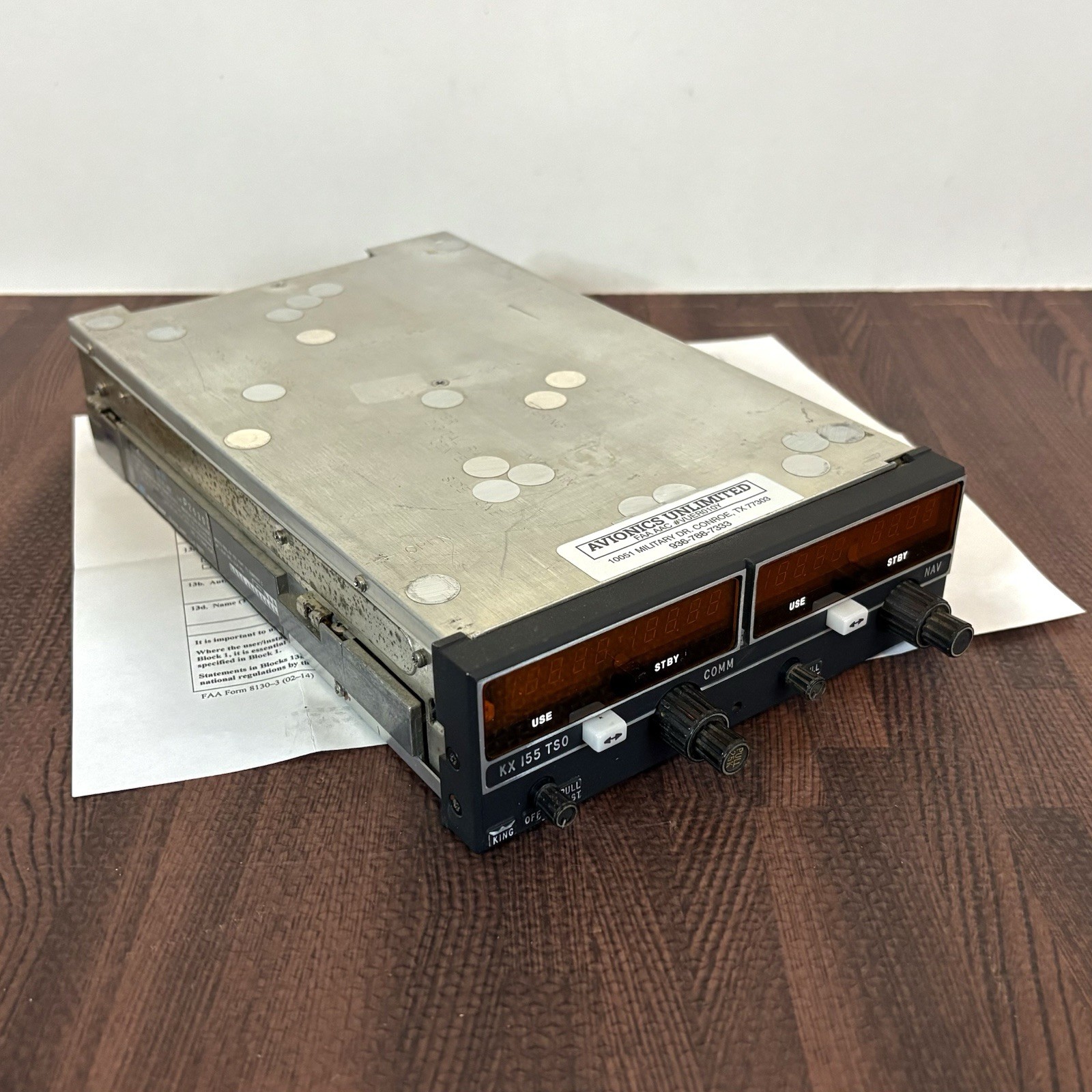 King KX 155 Nav/Com No Glideslope 14 Volt 069-1024-00 w/ 8130-3