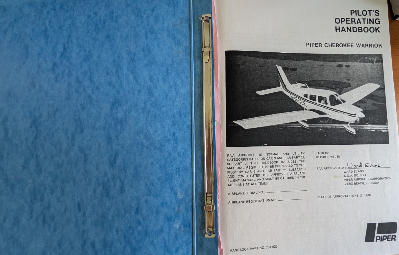 Piper Cherokee Warrior PA-28-151 Pilot’s Information Manual