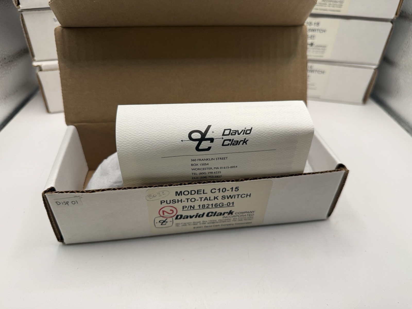 DAVID CLARK C10-15 PTT (Push To Talk) SWITCH p/n 18216G-01 NEW