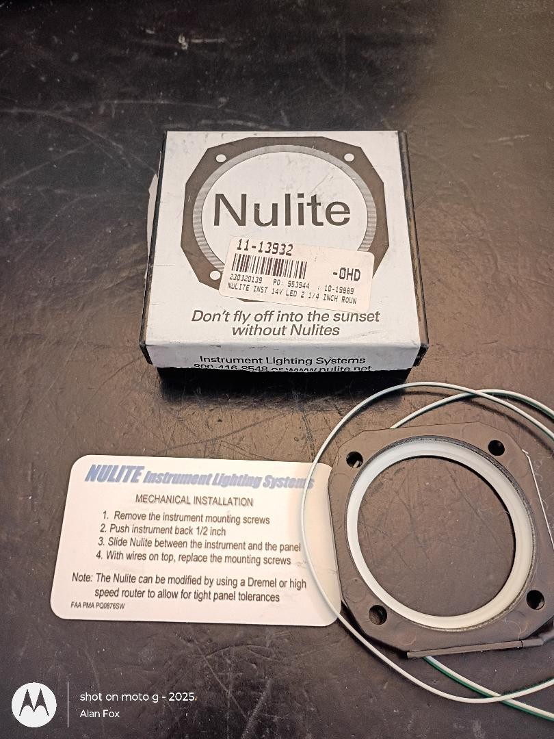 NULITE 2 1/4″ INSTRUMENT LIGHT RING P/N LW2034 14V NEW IN BOX