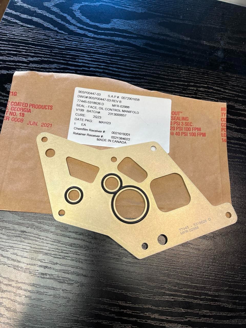 (5) Genuine Airbus A320 Seal face air control manifold 5318826