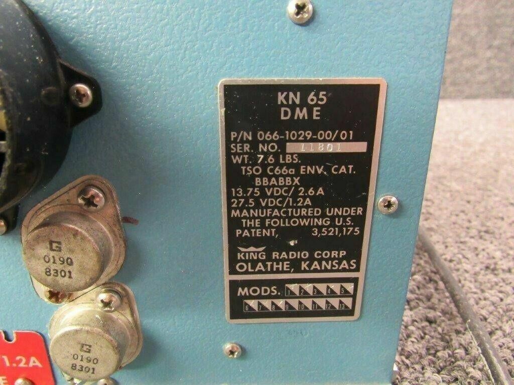066-1029-00-01 King Radio KN-65 DME Processor with Mods (14-28V)