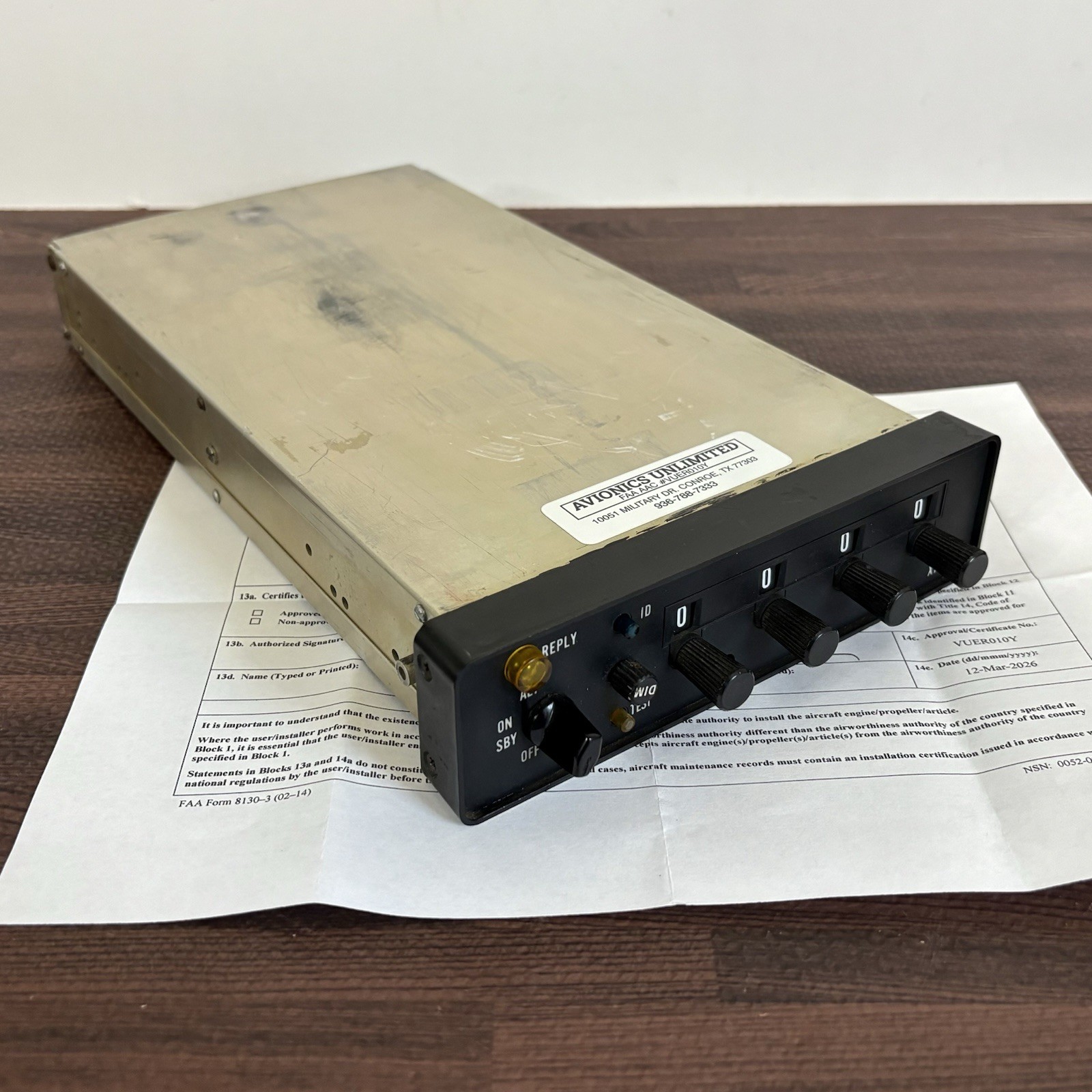 Cessna ARC RT 359A 14 Volt Transponder with New FAA 8130-3 Form