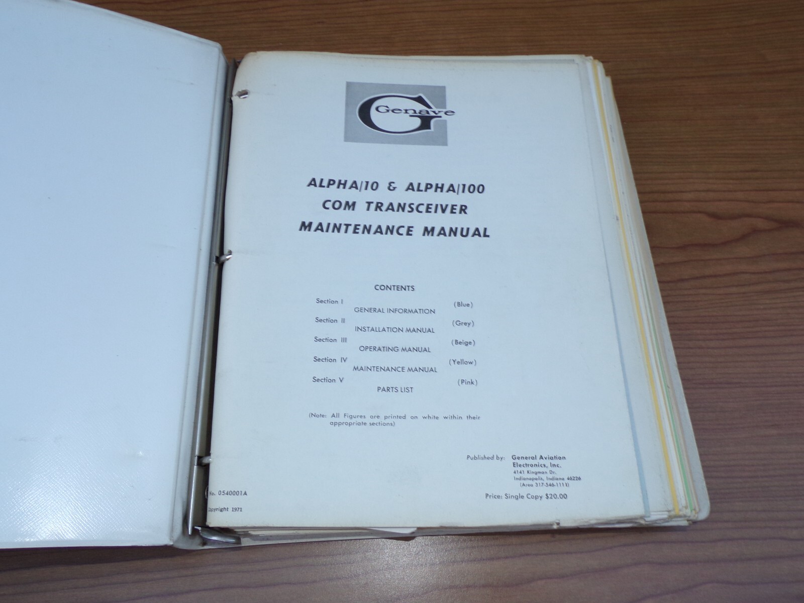 Genave Alpha 10 &100 COM Transceiver Maintenance Manual