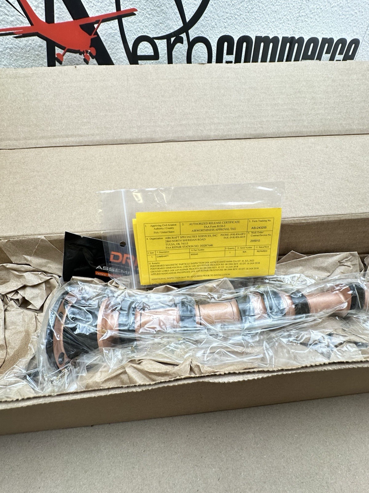 TCM Continental IO-360 Camshaft Assy w/ 8130 655545 (0000E)