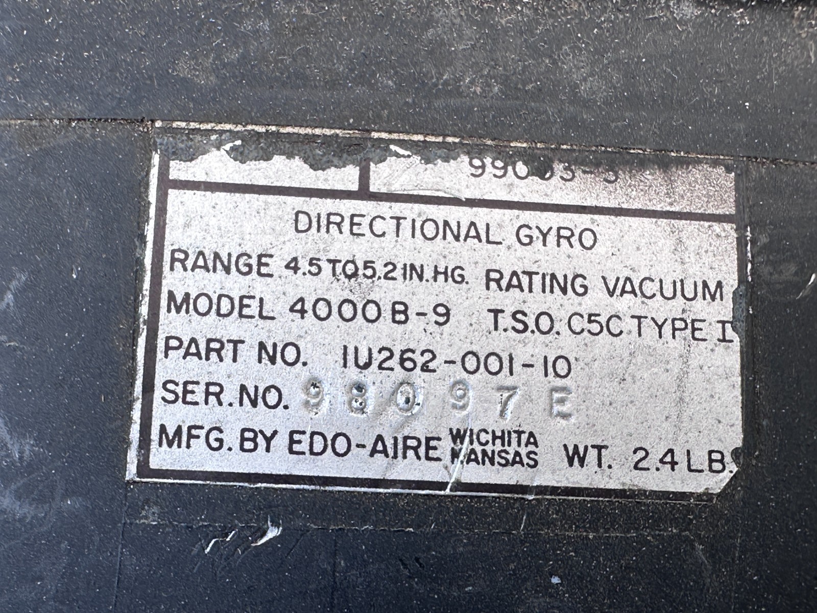 EDO-AIRE 4000B-9 Directional Gyro, P/N IU262-001-10