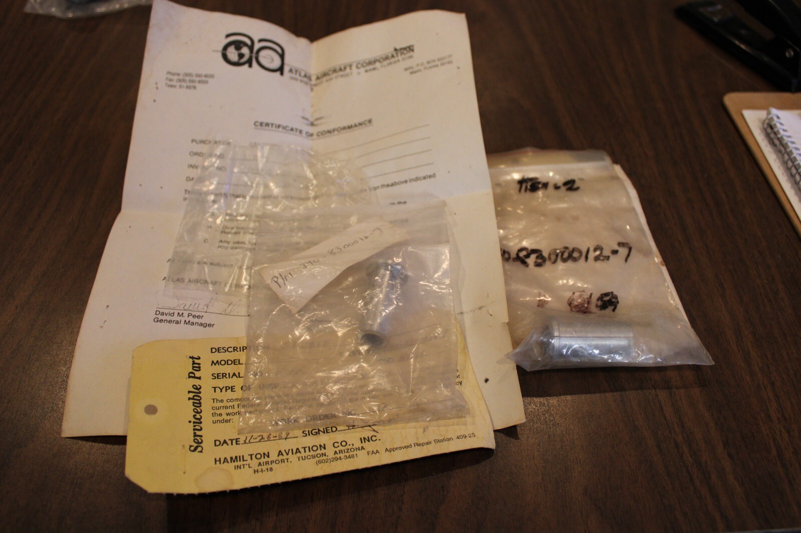 2 Ea. General Dynamics Tracor Flight Systems P/N 340-8300012-7 Front Spar Sleeve