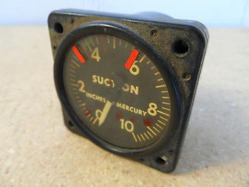 Us Gauge P/N AW-1 7/8″-21-AK7F19 Aircraft Suction Gauge