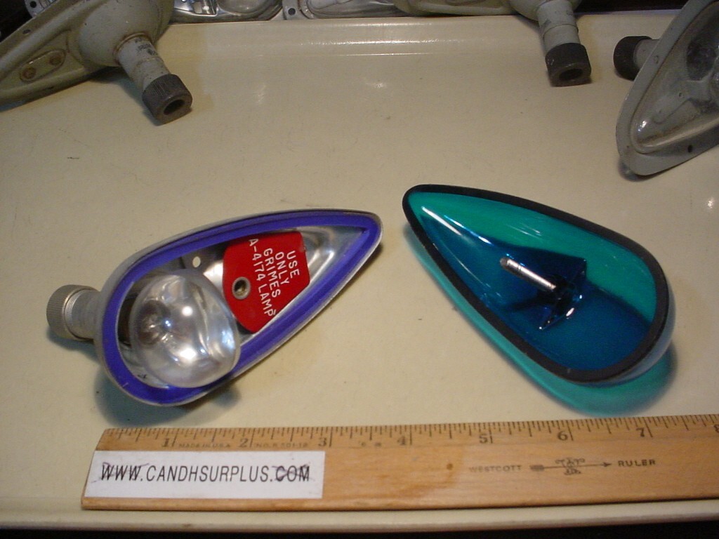 Grimes A-4174 vintage blue recognition light 24vdc