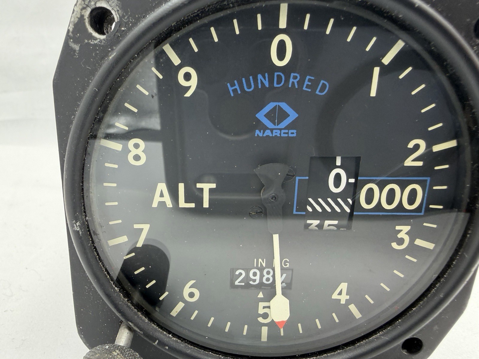 Narco Aircraft Altimeter 3 Pointer Alt Gauge TSO-C10b, S/N 4412, AR600B