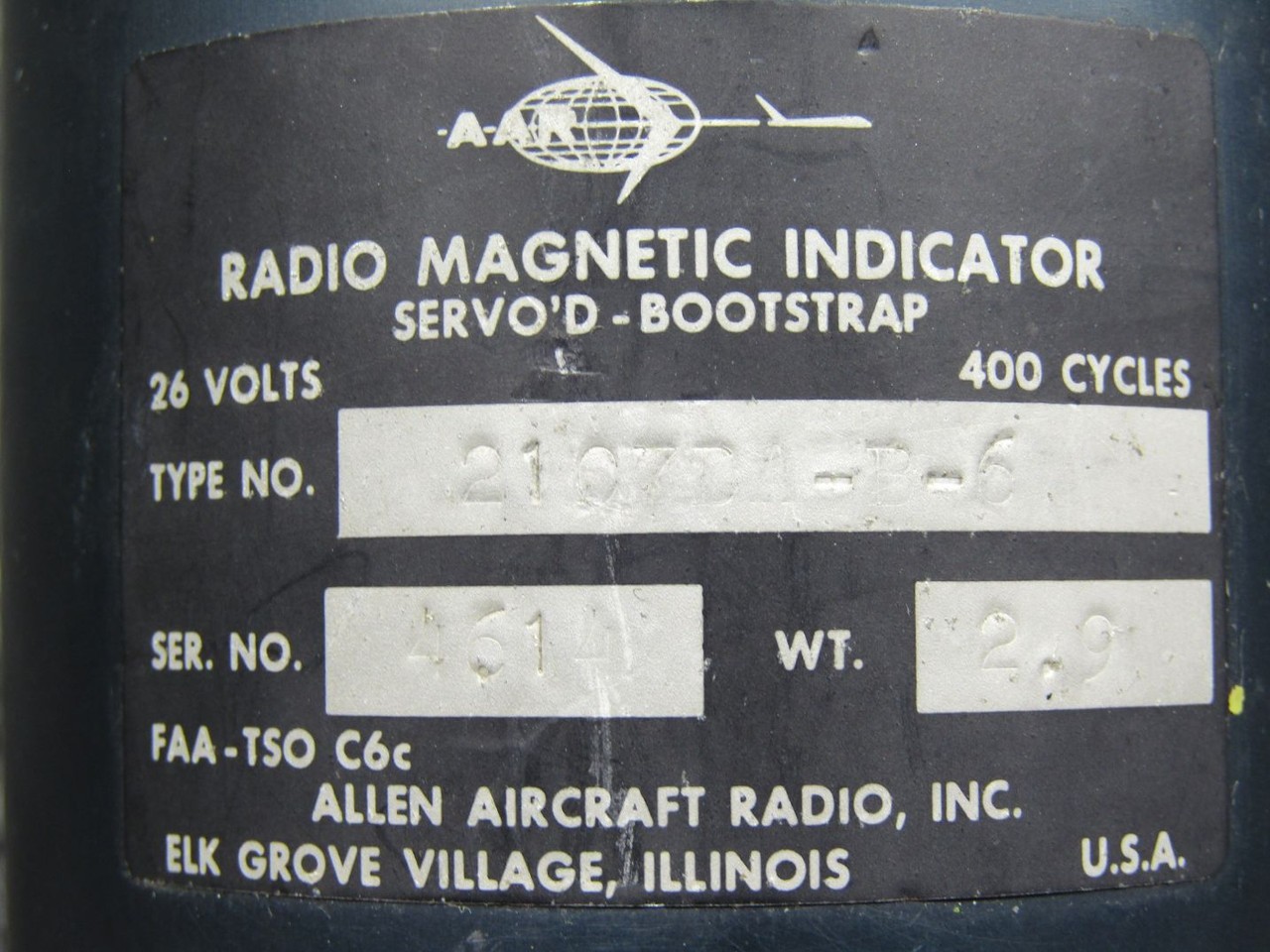 2107DA-B-6 Aeronetics Radio Magnetic Indicator (Volts: 26)