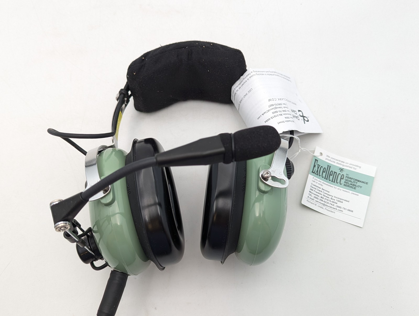 David Clark H10-60 Aviation Headset w/ Built in Mic (40128G-01) Green