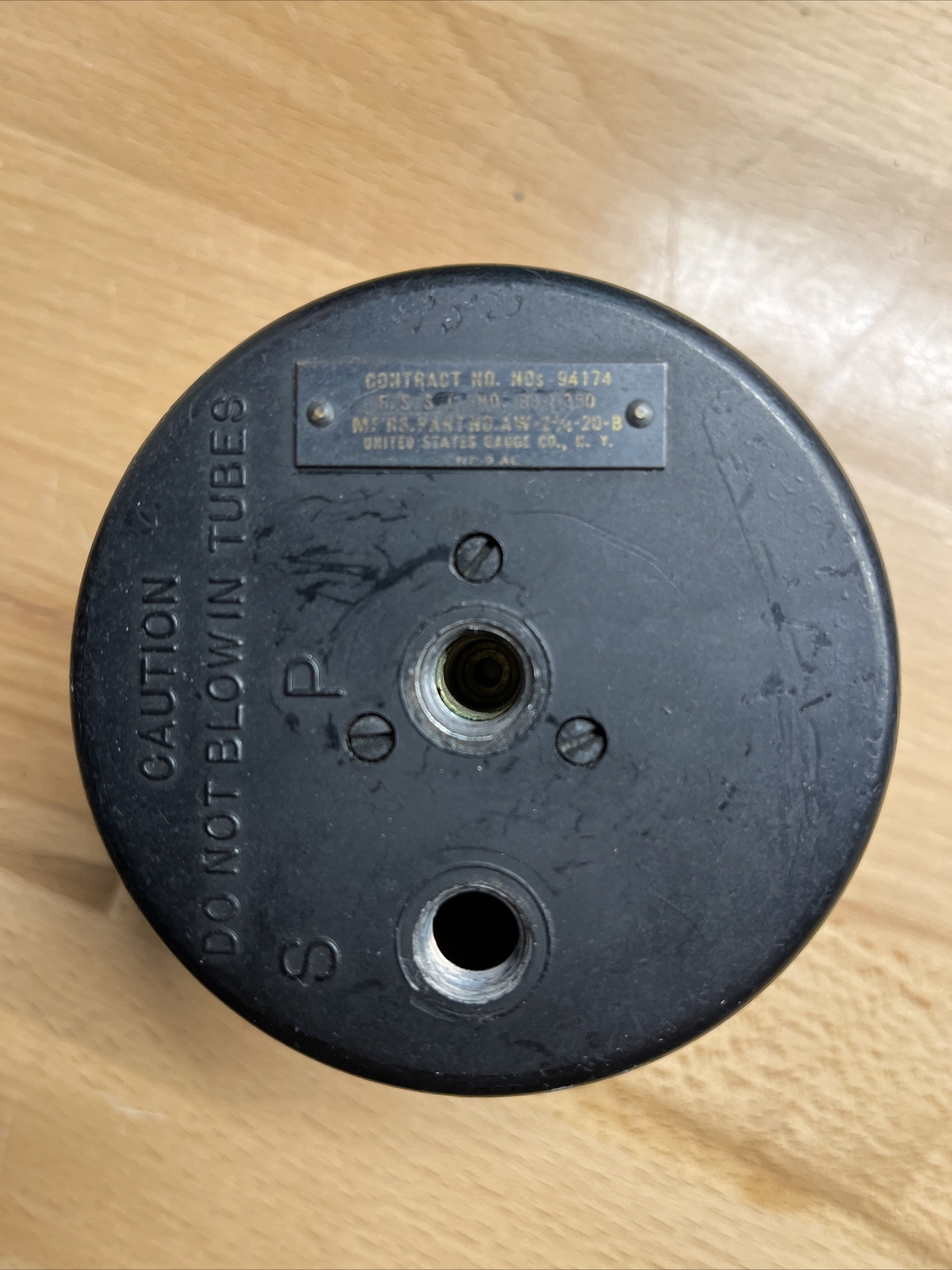 united states gauge co airspeed indicator AW-2 3/4-20-B