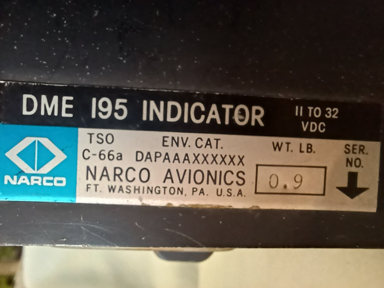 Narco DME 195 Indicator TSO