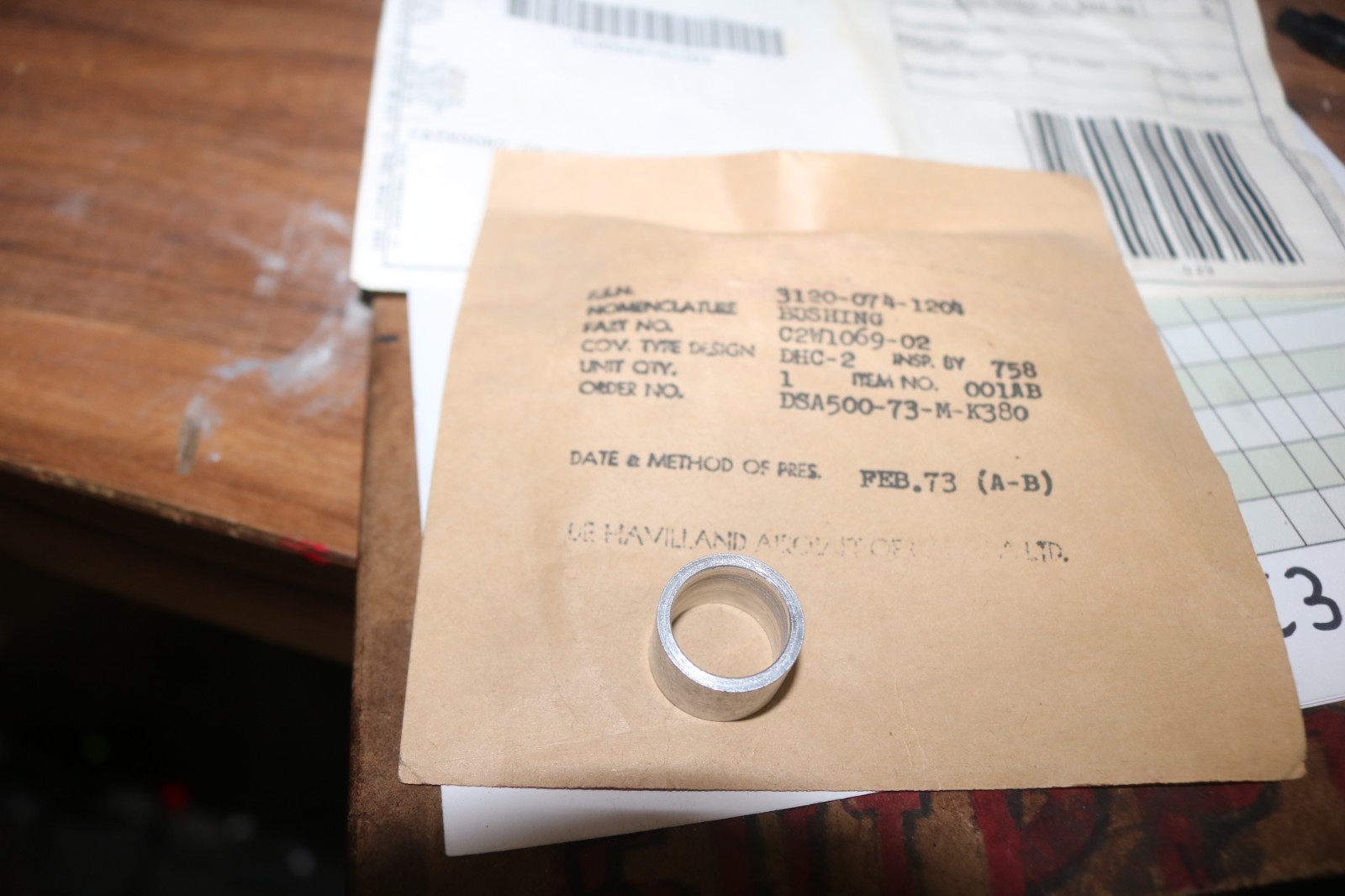 NOS DeHavilland DHC-2 Beaver bearing PN C2W1069-02 3120-00-074-1204