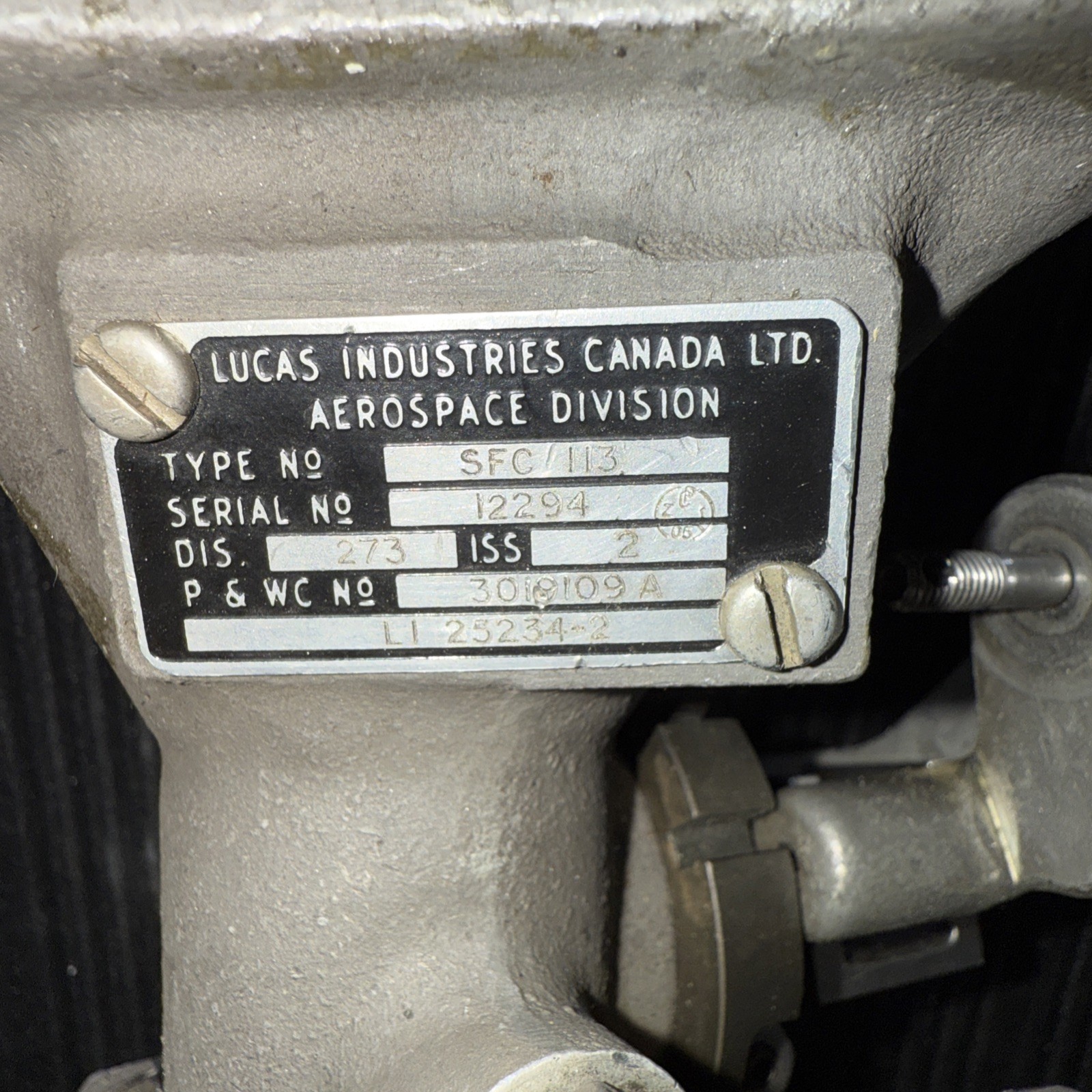 💥Lucas Industries Start Flow Control -Core -Pratt & Whitney PN: 3019109-A💥
