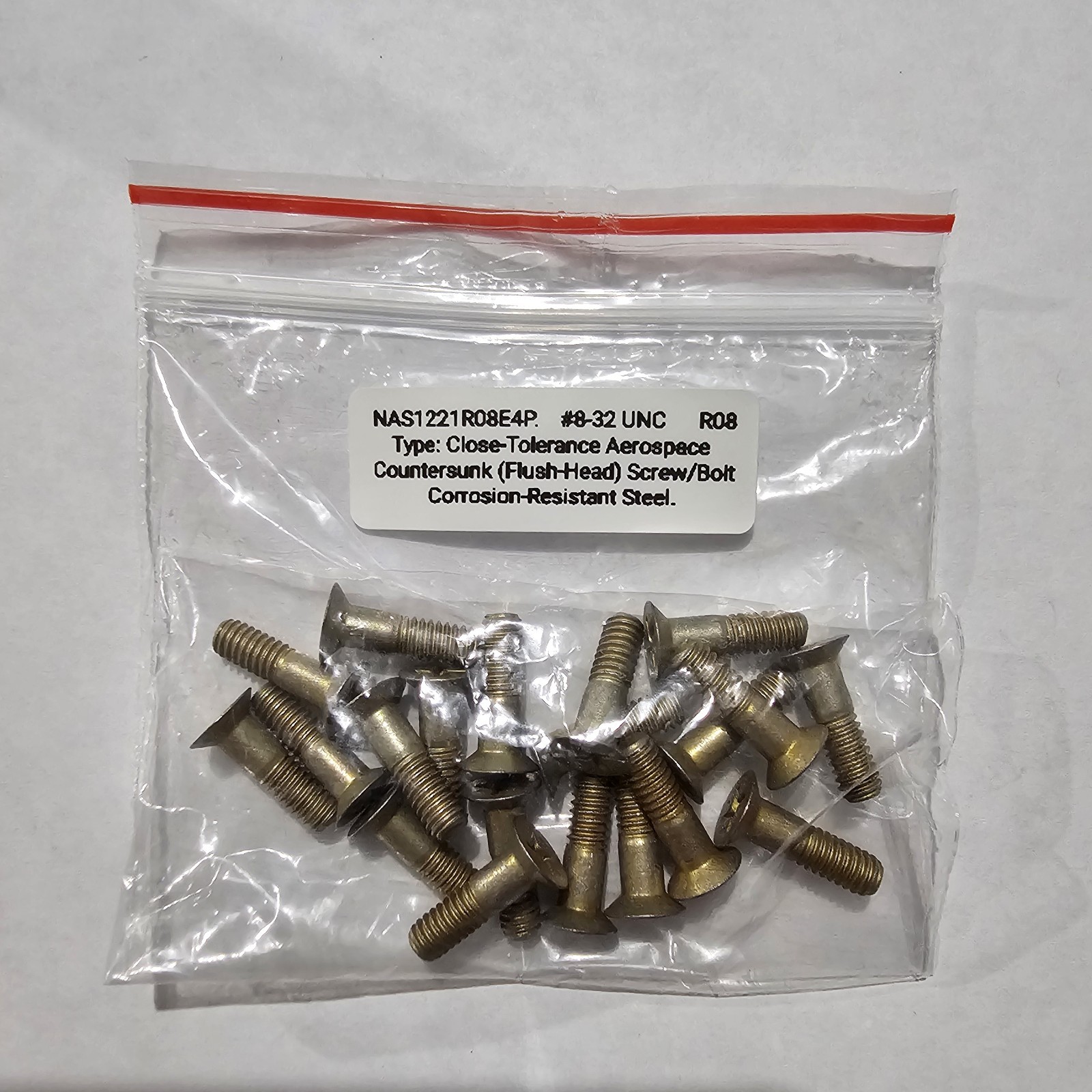 20x Embraer/Boeing NAS1221R08E4P Flush head screws/bolts Aerospace.