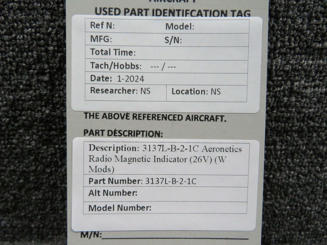3137L-B-2-1C Aeronetics Radio Magnetic Indicator with Modifications (26V)