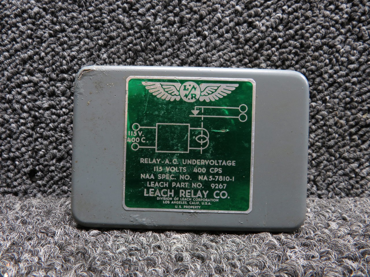9267 (Alt: NA5-7810-1) Leach AC Relay Undervoltage (Volts: 115, Cycles: 400)