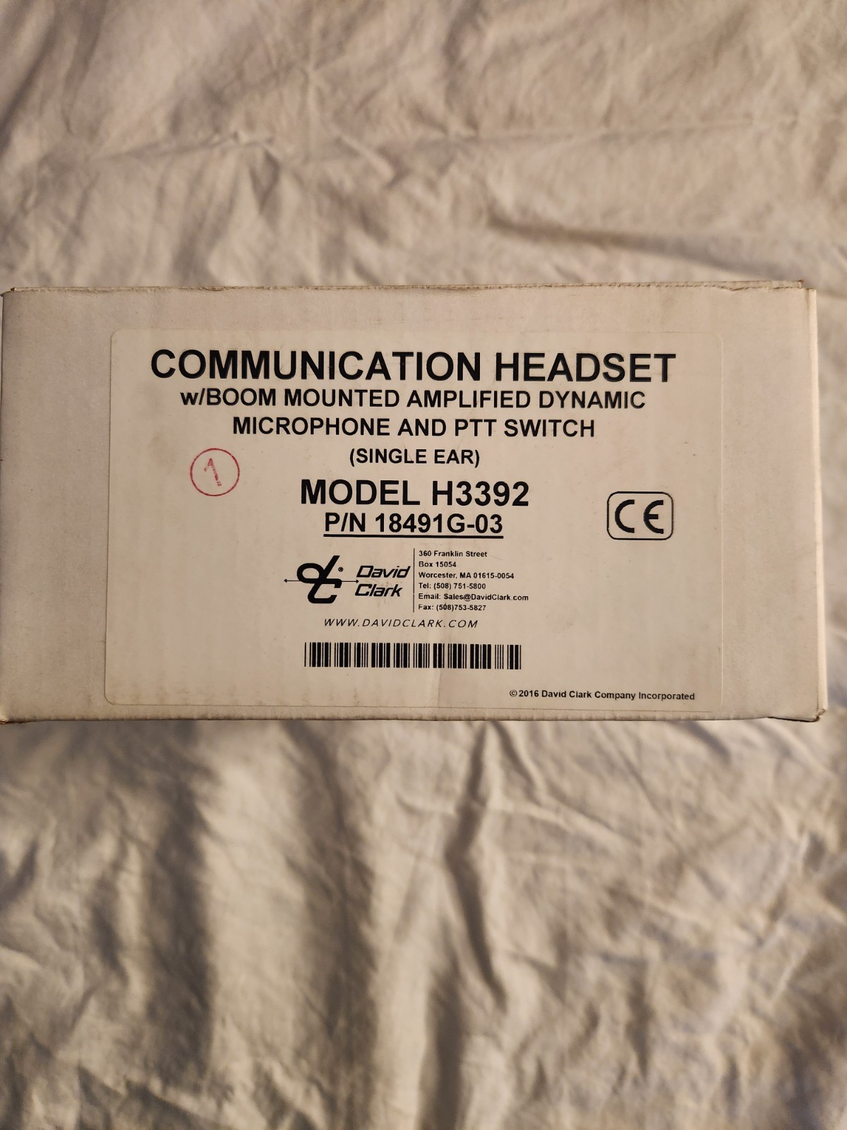 David Clark – H3392 Single Ear Aviation Headset w/ Microphone & PTT Switch