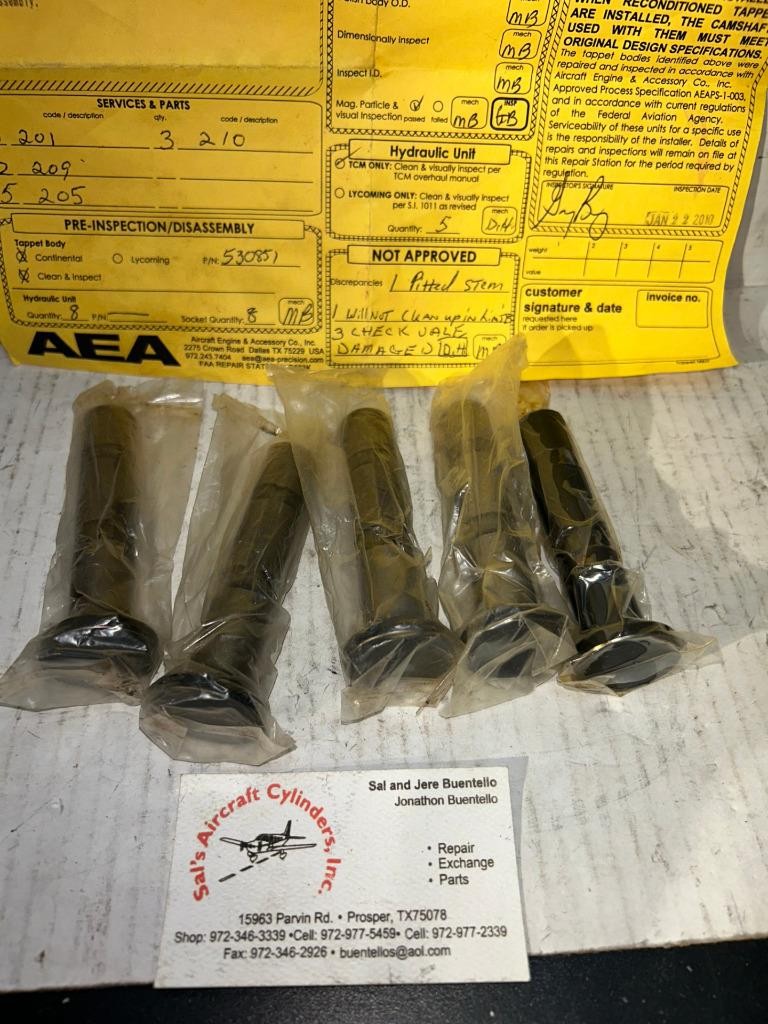 Certified Continental TCM O-200/O-300 Tappet Body Lifter P/N: 530851