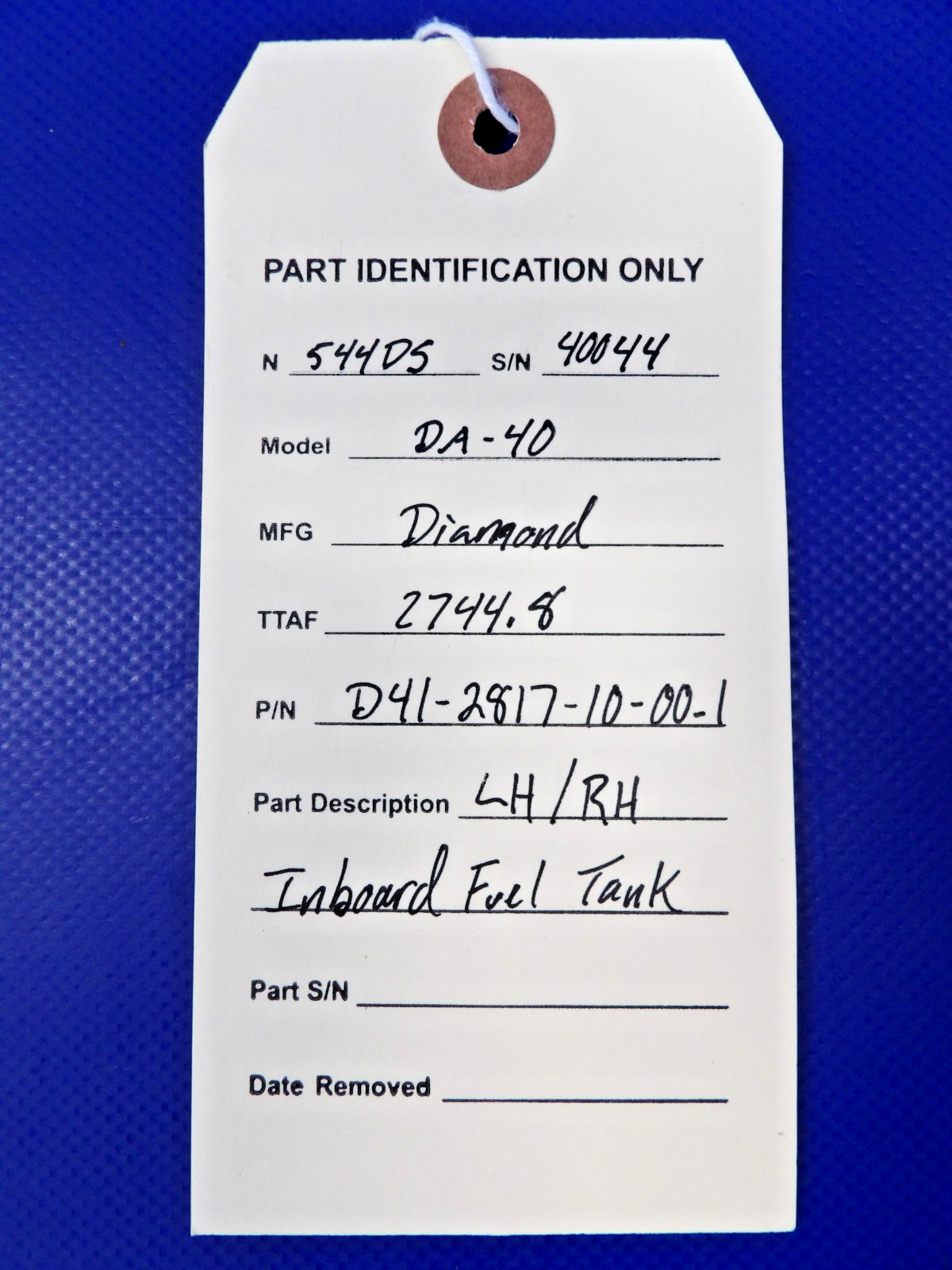 Diamond DA-40 LH/RH Inboard Fuel Tank P/N D41-2817-10-00-1 (0626-2052)