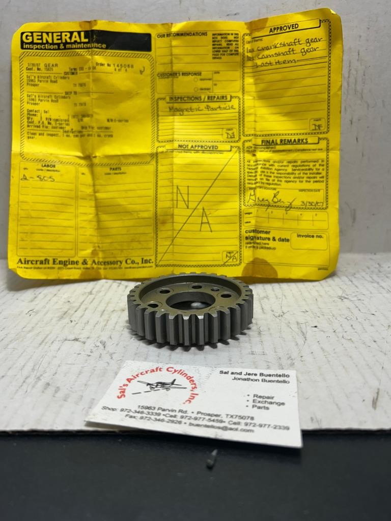 Certified Continental TCM E185-8, -9, -11, E225-4, -8 Crankshaft Gear 1/4-28