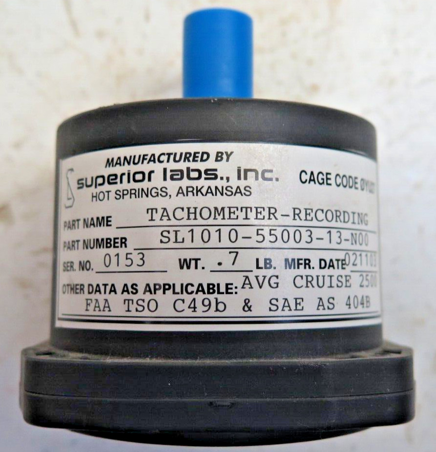Used Superior Labs Inc. Diamond Aviation Mech. Tachometer SL1010-55003-13-N00