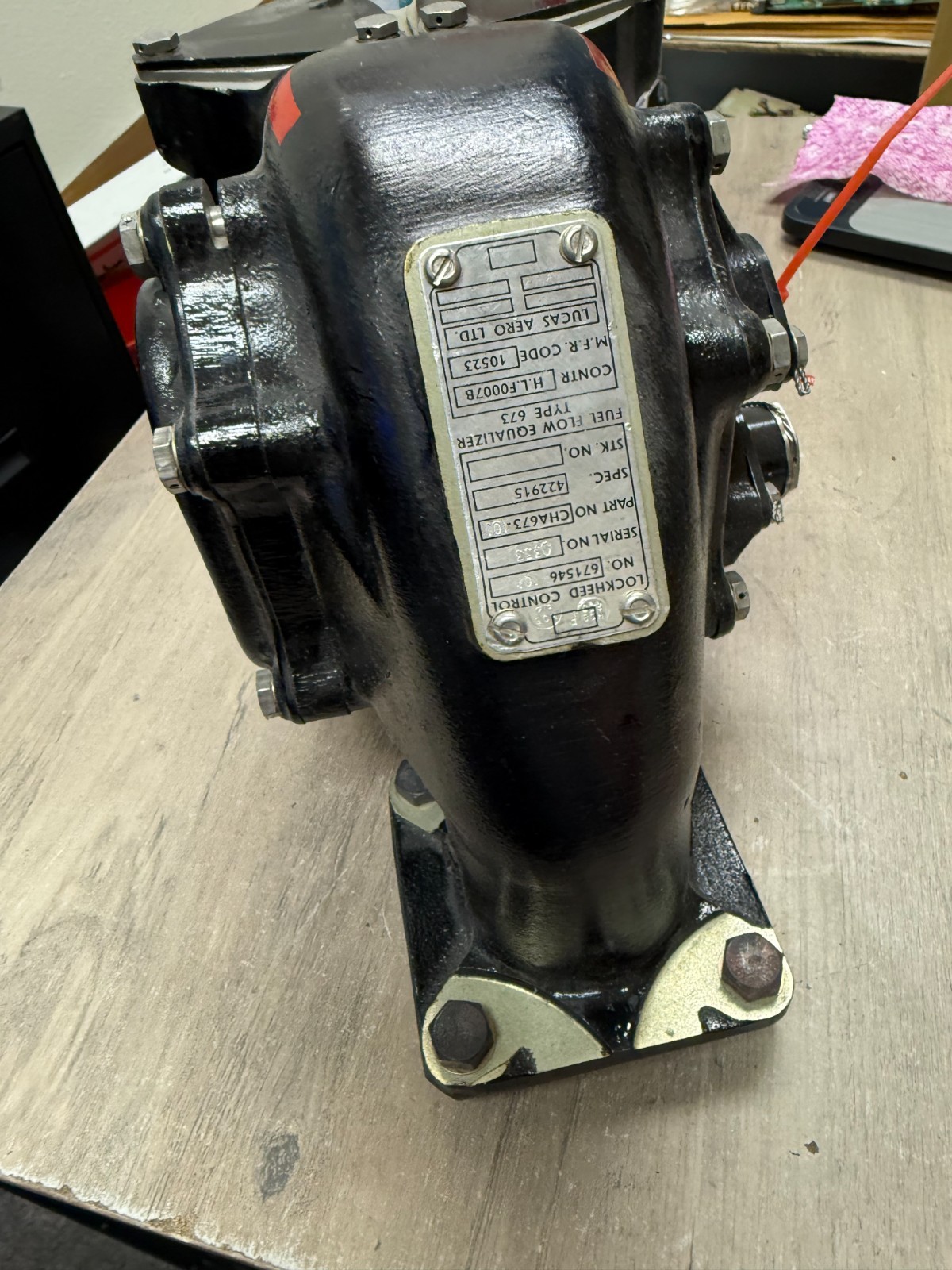 LUCAS AERO LTD FUEL FLOW EQUALIZER P/N CHA673-160 UNTESTED READ