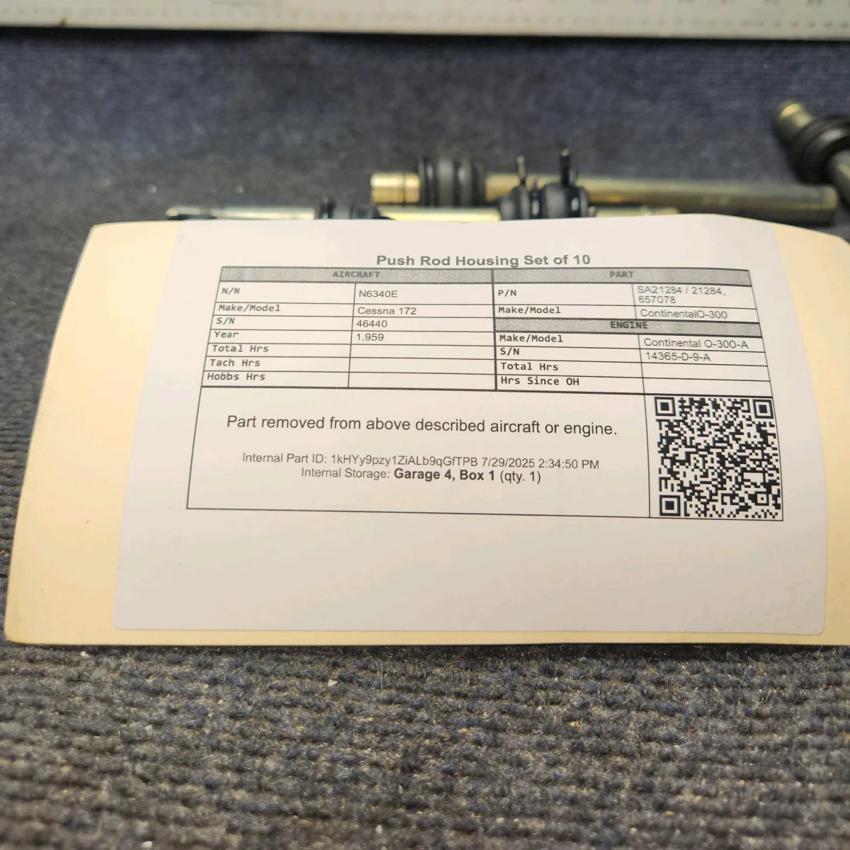 SA21284 / 21284 | Continental O-300 | Cessna 172 | Push Rod Housing – Set of 10