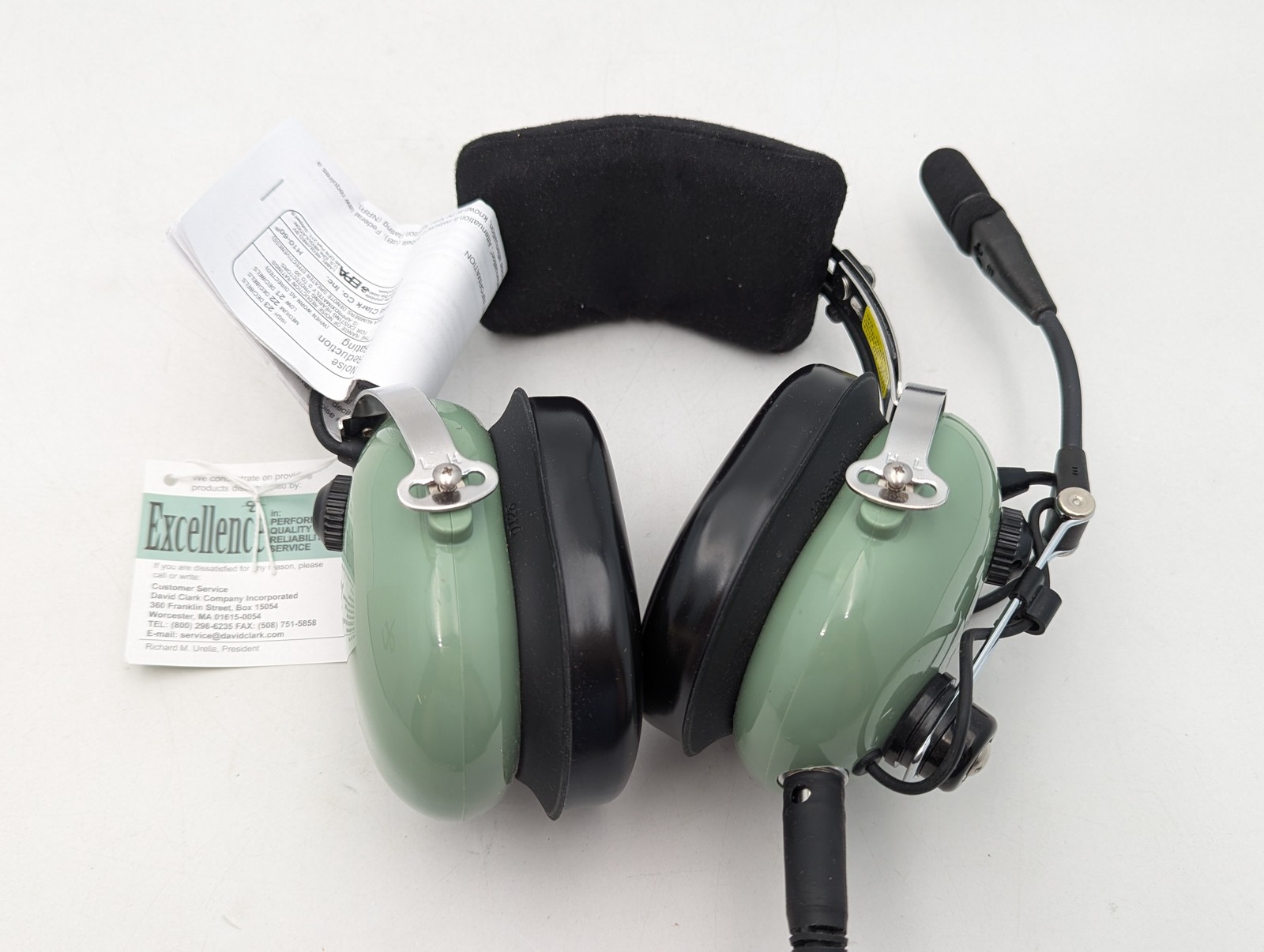 David Clark H10-60 Aviation Headset w/ Built in Mic (40128G-01) Green