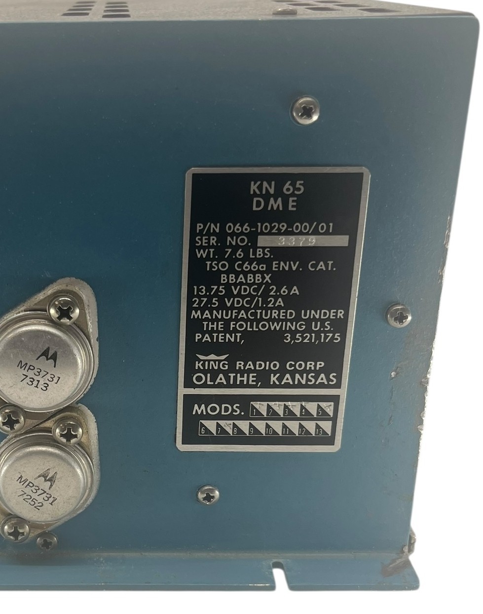 King Radio KN65 DME Receiver Processor 14/28 Volt – 066-1029-00/01