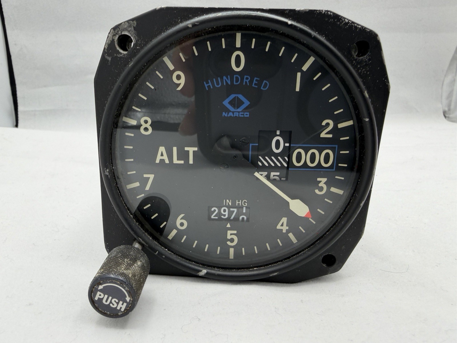 Narco Aircraft Altimeter 3 Pointer Alt Gauge TSO-C10b, S/N 4412, AR600B