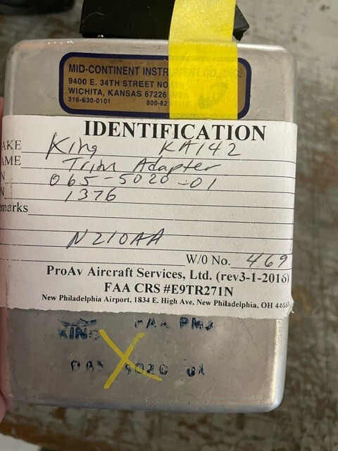 King KA-142 Trim Adapter 065-5020-01 / 30 Day Warranty (0621-644)