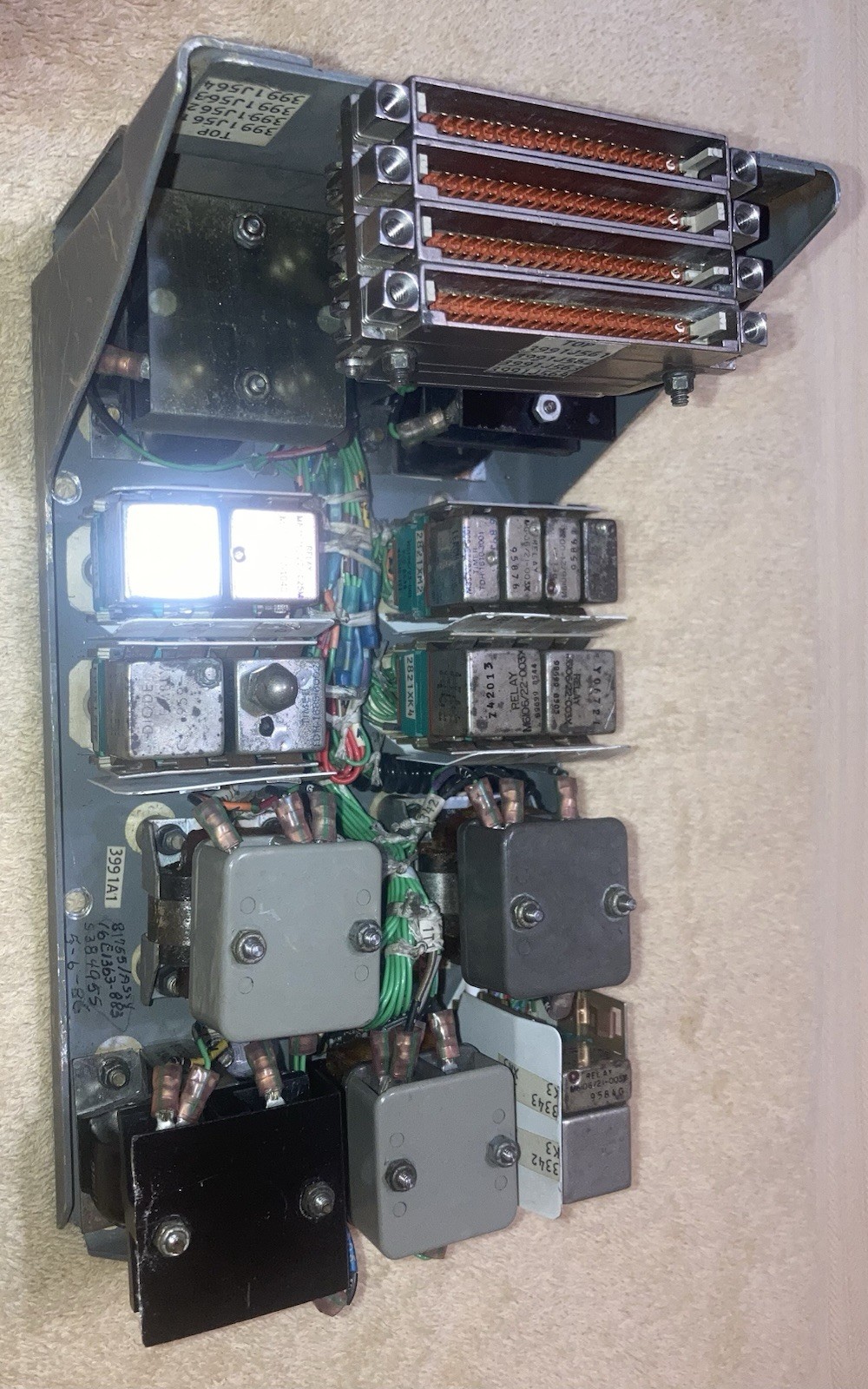 GENERAL DYNAMICS F-16 AIRCRAFT POWER DISTRIBUTION PANEL 16E1363-883