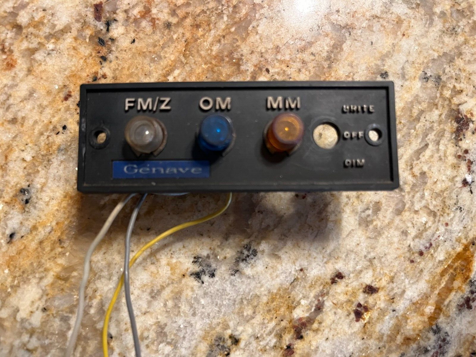 Genave Airplane Marker Beacon Delta 303 Face Plate (horizontal) with lights