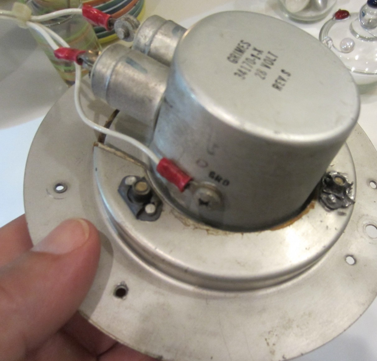 UNIQUE ROUND GRIMES AIRCRAFT EXIT LIGHT P/N 34170-1-X AS REMOVED