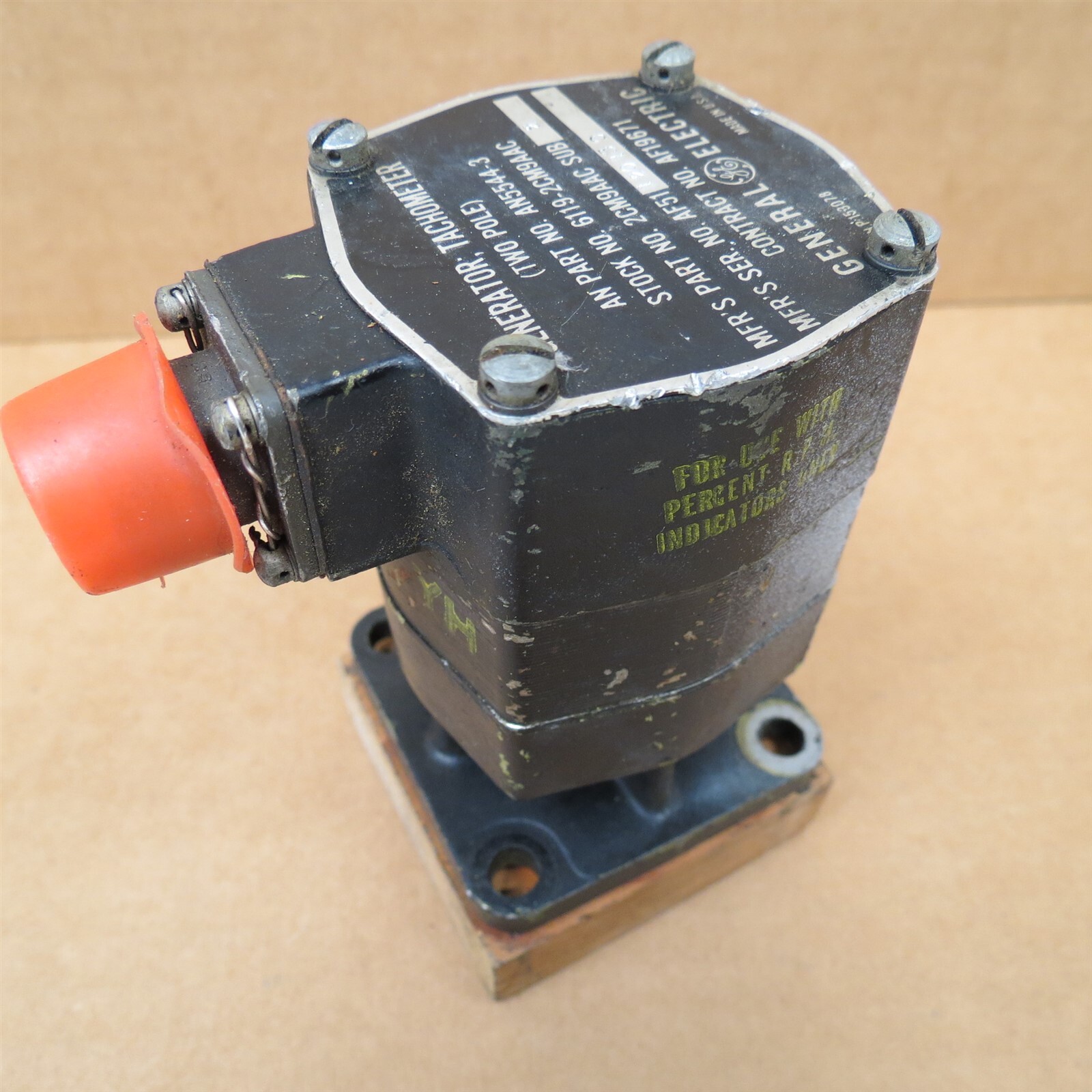 AN5544-3 Aircraft Tach Generator 2CM9AAC Tachometer 2-Pole General Electric Core