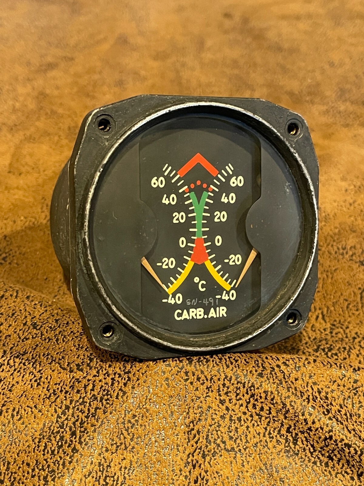 WW2 The Lewis ENG Dual Carburetor Air Temp Instrument Gauge BDE5466A 77B98