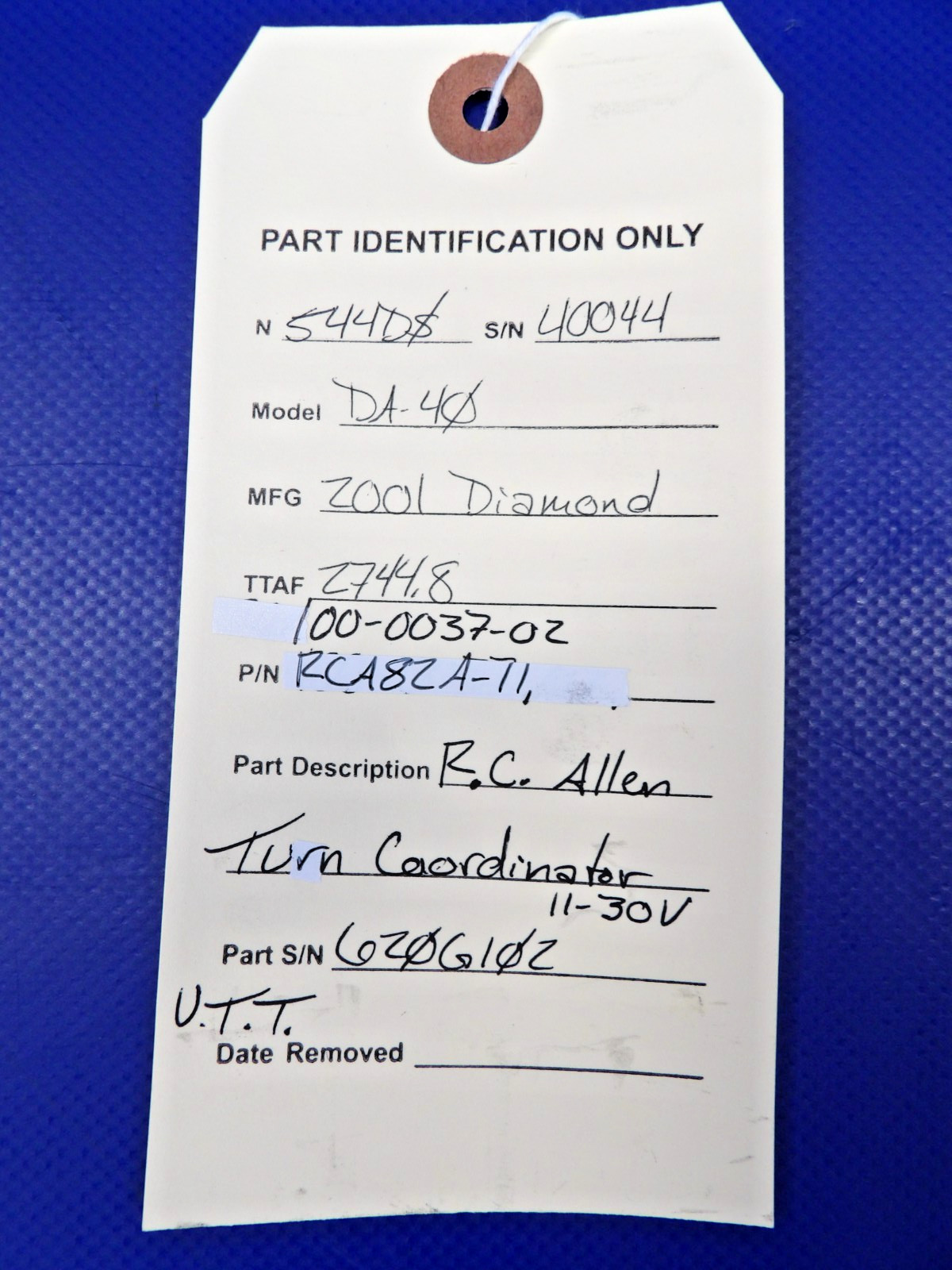 Diamond R.C. Allen Turn Coordinator 11-30V P/N RCA82A-11 TESTED (0626-1466)