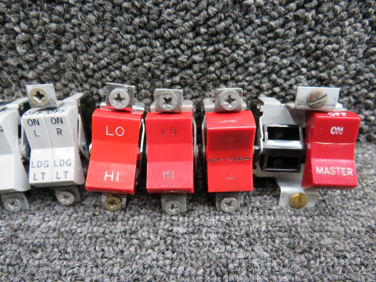 587-837, 587-831 Piper PA-34-200T Landing Light Rocker Switch Set of 11