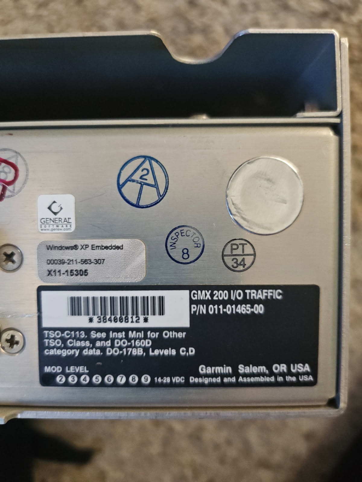 Garmin GMX200 MFD I/O traffic, includes tray and connectors