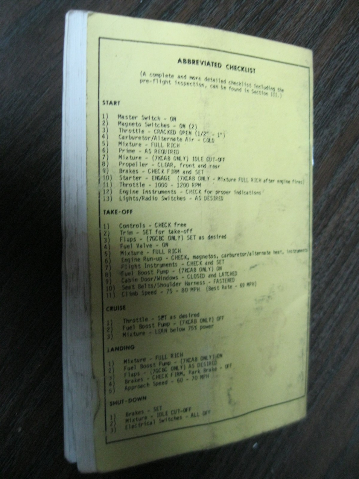 Bellanca Pilot’s Operating Manual Citabria 7ECA 7GAA 7KCAB 7GCBC S/N -75 & up