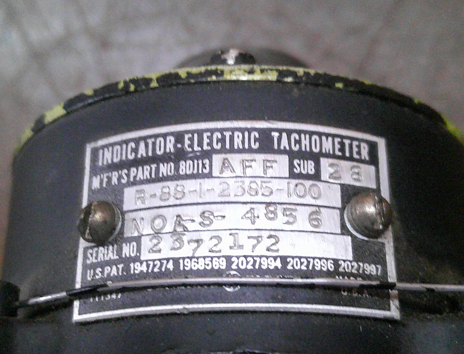 Aircraft RPM Indicator General Electric P/N 8DJ13AFF As Removed