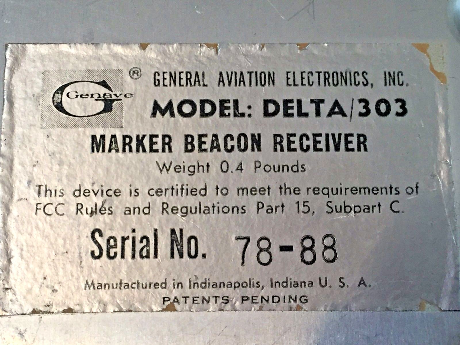 GENAVE DELTA 303 MARKER BEACON RECEIVER WITH CONNECTOR
